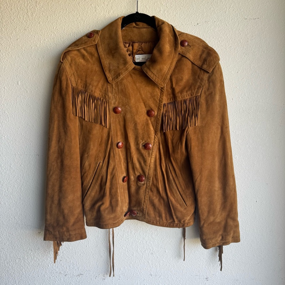 Vintage Mondi brown, suede fringe jacket - Picture 2 of 7
